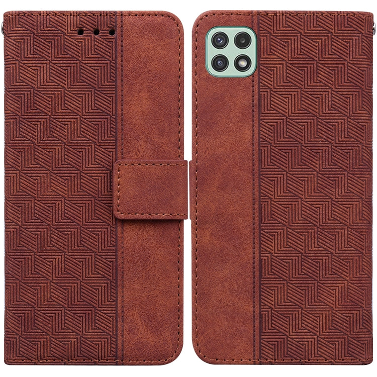 Custodia per telefono in pelle goffrata geometrica, For Samsung Galaxy A22 5G, For Samsung Galaxy A03 164mm, For Samsung Galaxy A03 166mm, For Samsung Galaxy A03 Core
