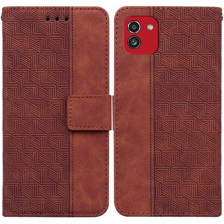 Custodia per telefono in pelle goffrata geometrica, For Samsung Galaxy A22 5G, For Samsung Galaxy A03 164mm, For Samsung Galaxy A03 166mm, For Samsung Galaxy A03 Core