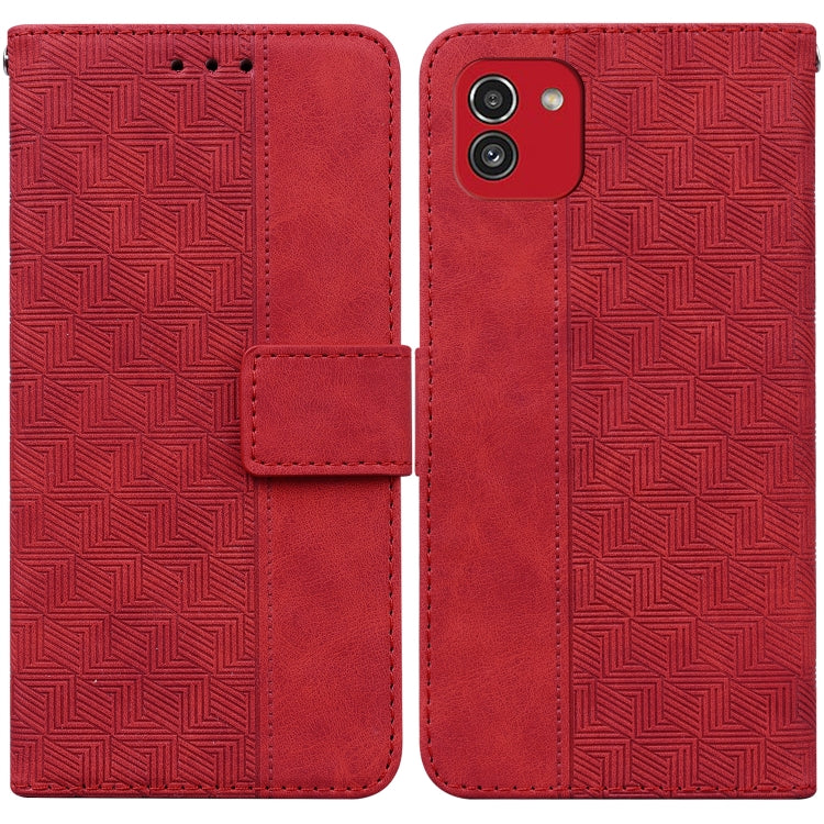 Custodia per telefono in pelle goffrata geometrica, For Samsung Galaxy A22 5G, For Samsung Galaxy A03 164mm, For Samsung Galaxy A03 166mm, For Samsung Galaxy A03 Core