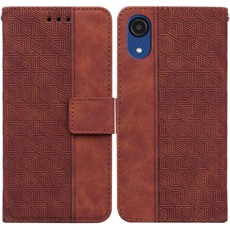 Custodia per telefono in pelle goffrata geometrica, For Samsung Galaxy A22 5G, For Samsung Galaxy A03 164mm, For Samsung Galaxy A03 166mm, For Samsung Galaxy A03 Core