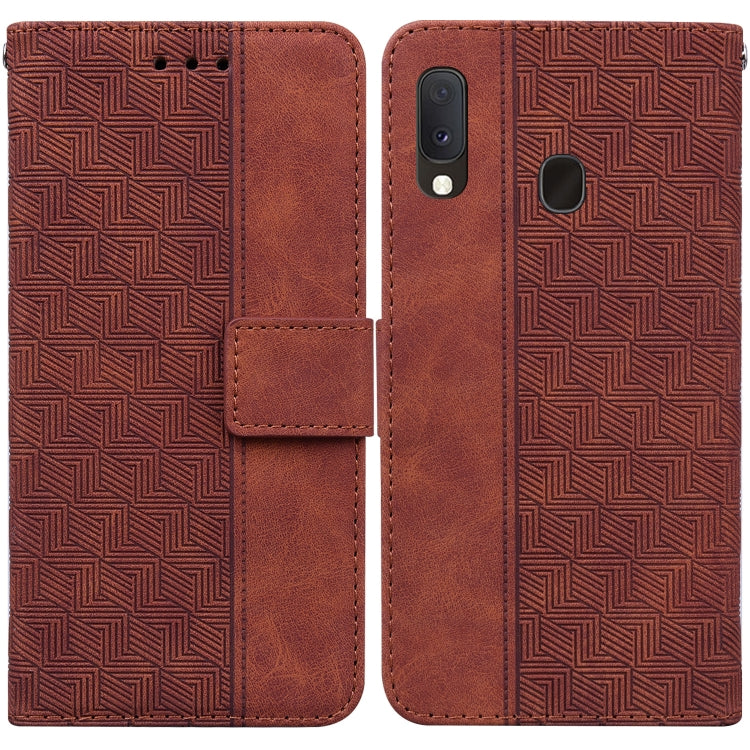 Custodia per telefono in pelle goffrata geometrica, For Samsung Galaxy A10 / M10, For Samsung Galaxy A10e / A20e, For Samsung Galaxy A13 4G, For Samsung Galaxy A20 / A30