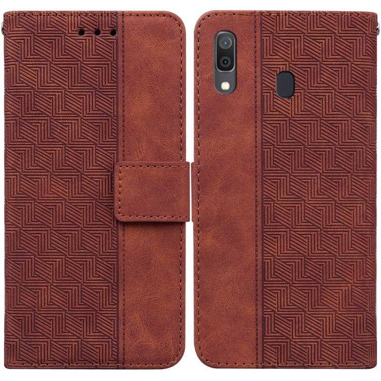 Custodia per telefono in pelle goffrata geometrica, For Samsung Galaxy A10 / M10, For Samsung Galaxy A10e / A20e, For Samsung Galaxy A13 4G, For Samsung Galaxy A20 / A30