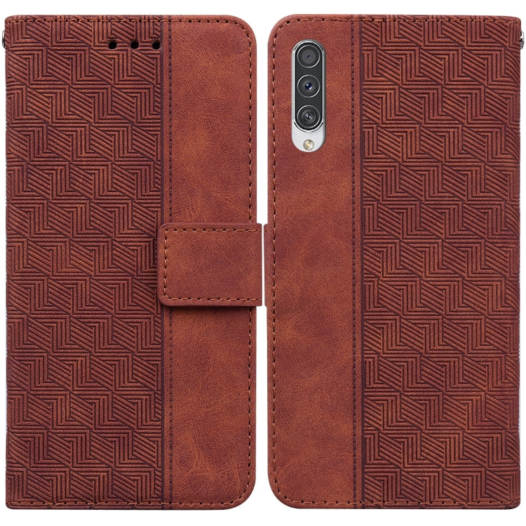 Custodia per telefono in pelle goffrata geometrica, For Samsung Galaxy A70 / A70s, For Samsung Galaxy A73 5G, For Samsung Galaxy M30s / M21, For Samsung Galaxy M52 5G