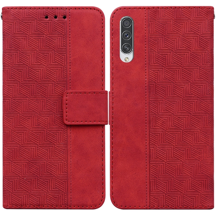 Custodia per telefono in pelle goffrata geometrica, For Samsung Galaxy A70 / A70s, For Samsung Galaxy A73 5G, For Samsung Galaxy M30s / M21, For Samsung Galaxy M52 5G