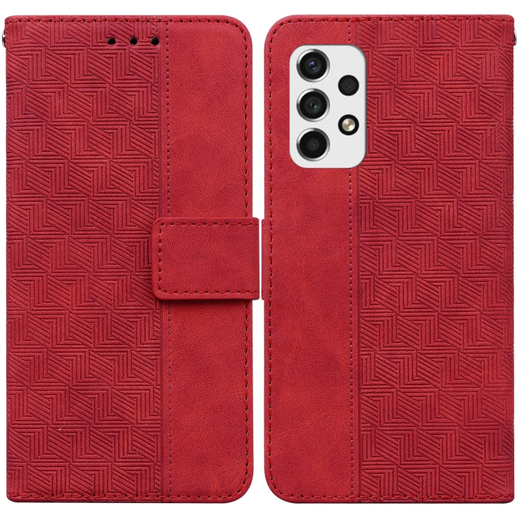 Custodia per telefono in pelle goffrata geometrica, For Samsung Galaxy A70 / A70s, For Samsung Galaxy A73 5G, For Samsung Galaxy M30s / M21, For Samsung Galaxy M52 5G