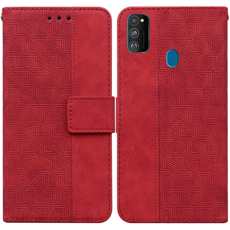 Custodia per telefono in pelle goffrata geometrica, For Samsung Galaxy A70 / A70s, For Samsung Galaxy A73 5G, For Samsung Galaxy M30s / M21, For Samsung Galaxy M52 5G