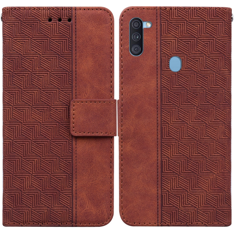 Custodia per telefono in pelle goffrata geometrica, For Samsung Galaxy A11 / M11 EU Version, For Samsung Galaxy A41, For Samsung Galaxy A02s 164.2mm US Version, For Samsung Galaxy A02s 166.5mm EU Version