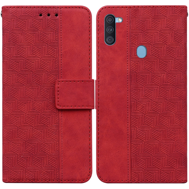 Custodia per telefono in pelle goffrata geometrica, For Samsung Galaxy A11 / M11 EU Version, For Samsung Galaxy A41, For Samsung Galaxy A02s 164.2mm US Version, For Samsung Galaxy A02s 166.5mm EU Version