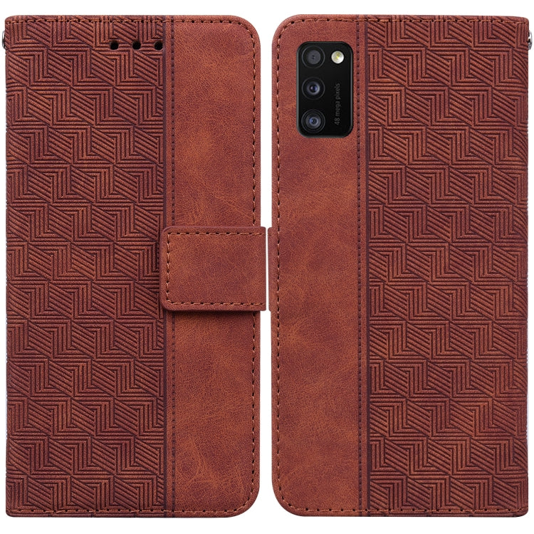 Custodia per telefono in pelle goffrata geometrica, For Samsung Galaxy A11 / M11 EU Version, For Samsung Galaxy A41, For Samsung Galaxy A02s 164.2mm US Version, For Samsung Galaxy A02s 166.5mm EU Version