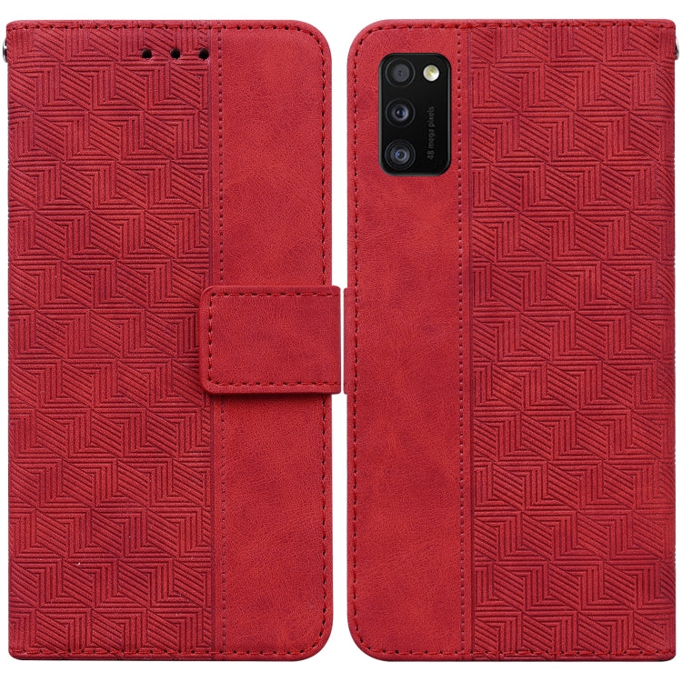 Custodia per telefono in pelle goffrata geometrica, For Samsung Galaxy A11 / M11 EU Version, For Samsung Galaxy A41, For Samsung Galaxy A02s 164.2mm US Version, For Samsung Galaxy A02s 166.5mm EU Version
