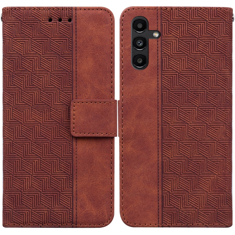 Custodia per telefono in pelle goffrata geometrica, For Samsung Galaxy A03s 164.2mm US Version, For Samsung Galaxy A03s 166.5mm EU Version, For Samsung Galaxy A13 5G, For Samsung Galaxy A23