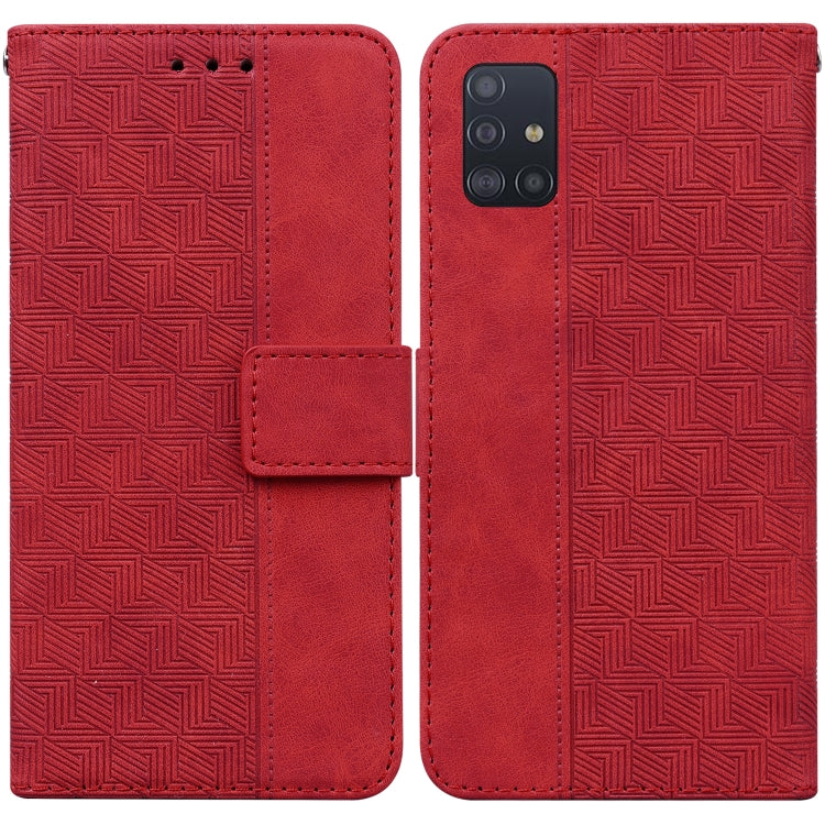 Custodia per telefono in pelle goffrata geometrica, For Samsung Galaxy M42 5G, For Samsung Galaxy A51, For Samsung Galaxy A51 5G, For Samsung Galaxy A52 4G / 5G