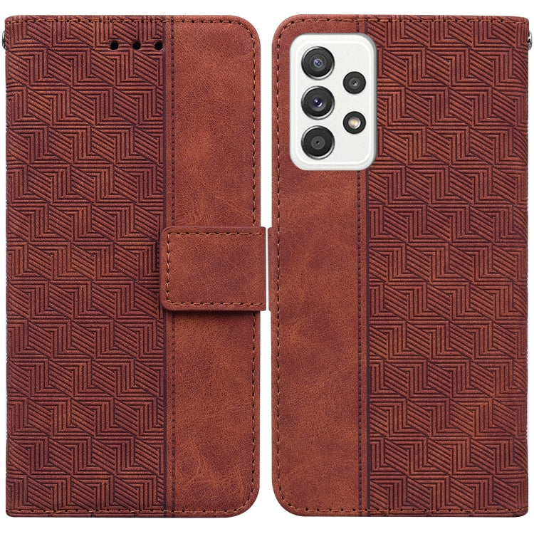 Custodia per telefono in pelle goffrata geometrica, For Samsung Galaxy M42 5G, For Samsung Galaxy A51, For Samsung Galaxy A51 5G, For Samsung Galaxy A52 4G / 5G