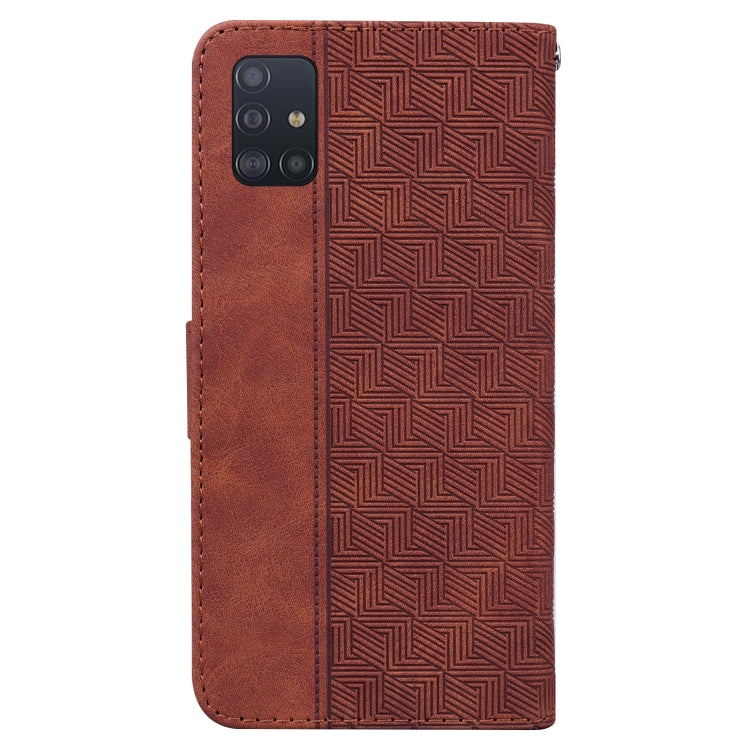 Custodia per telefono in pelle goffrata geometrica, For Samsung Galaxy A71, For Samsung Galaxy A71 5G, For Samsung Galaxy A72 4G / 5G, For Samsung Galaxy A02 / M02 Indian Version