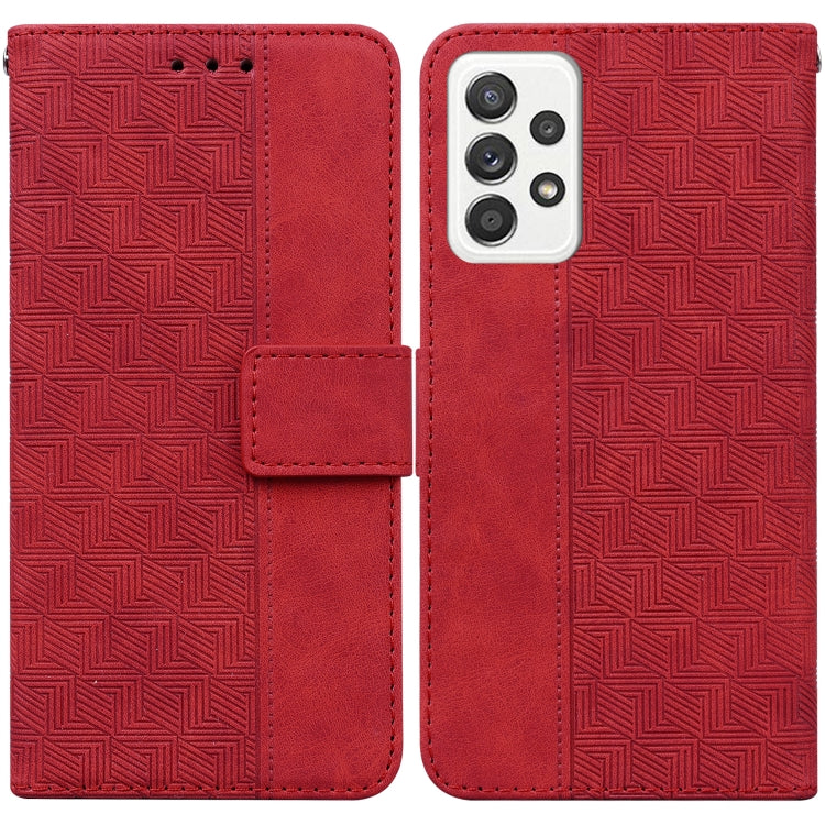 Custodia per telefono in pelle goffrata geometrica, For Samsung Galaxy A71, For Samsung Galaxy A71 5G, For Samsung Galaxy A72 4G / 5G, For Samsung Galaxy A02 / M02 Indian Version