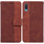 Custodia per telefono in pelle goffrata geometrica, For Samsung Galaxy A71, For Samsung Galaxy A71 5G, For Samsung Galaxy A72 4G / 5G, For Samsung Galaxy A02 / M02 Indian Version