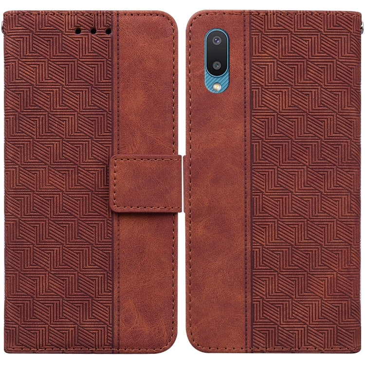 Custodia per telefono in pelle goffrata geometrica, For Samsung Galaxy A71, For Samsung Galaxy A71 5G, For Samsung Galaxy A72 4G / 5G, For Samsung Galaxy A02 / M02 Indian Version