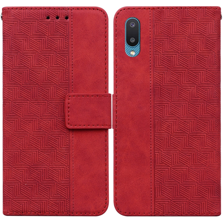Custodia per telefono in pelle goffrata geometrica, For Samsung Galaxy A71, For Samsung Galaxy A71 5G, For Samsung Galaxy A72 4G / 5G, For Samsung Galaxy A02 / M02 Indian Version
