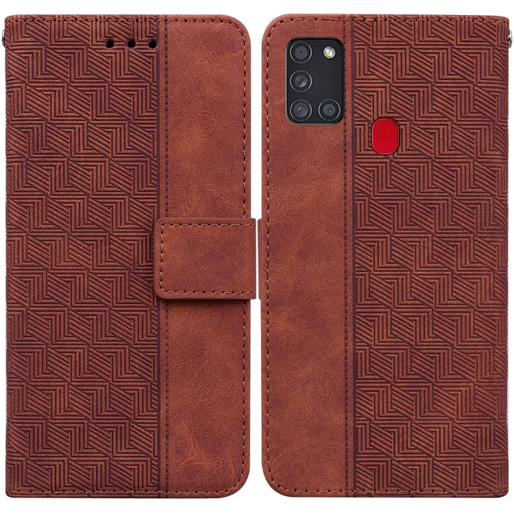 Custodia per telefono in pelle goffrata geometrica, For Samsung Galaxy A12 5G, For Samsung Galaxy A21s, For Samsung Galaxy A22 4G, For Samsung Galaxy A31
