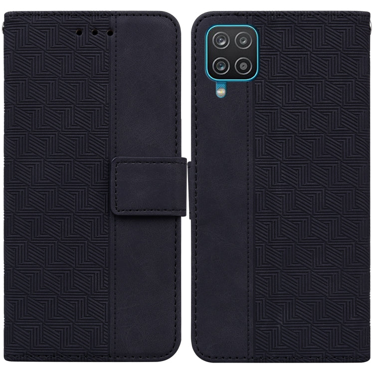 Custodia per telefono in pelle goffrata geometrica, For Samsung Galaxy M32 4G Indian / International Version