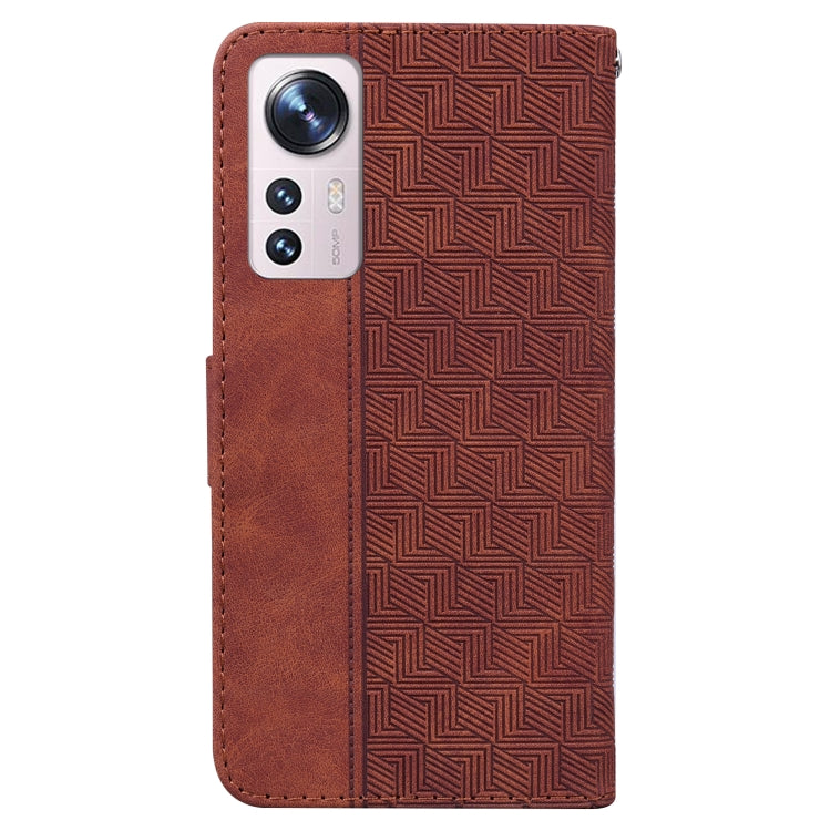Custodia per telefono in pelle goffrata geometrica, For Xiaomi 12 / 12X, For Xiaomi 12 Pro, For Xiaomi Mi 10T Lite 5G, For Xiaomi Mi 10T Pro 5G / 10T 5G