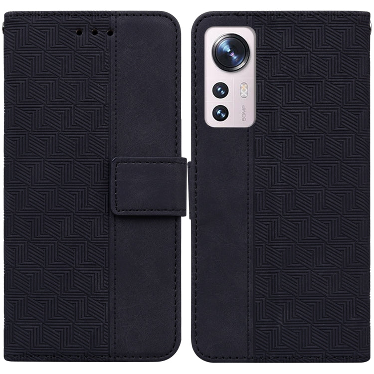 Custodia per telefono in pelle goffrata geometrica, For Xiaomi 12 / 12X, For Xiaomi 12 Pro, For Xiaomi Mi 10T Lite 5G, For Xiaomi Mi 10T Pro 5G / 10T 5G