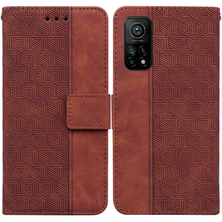 Custodia per telefono in pelle goffrata geometrica, For Xiaomi 12 / 12X, For Xiaomi 12 Pro, For Xiaomi Mi 10T Lite 5G, For Xiaomi Mi 10T Pro 5G / 10T 5G