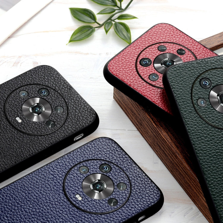 Cassa del telefono in vera pelle con texture Litchi con foro accurato, For Honor Magic4, For Honor Magic4 Pro