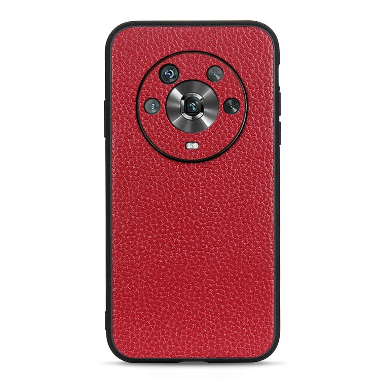 Cassa del telefono in vera pelle con texture Litchi con foro accurato, For Honor Magic4, For Honor Magic4 Pro