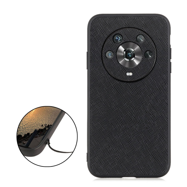Custodia per telefono in vera pelle con trama incrociata con fori precisi, For Honor Magic4, For Honor Magic4 Pro