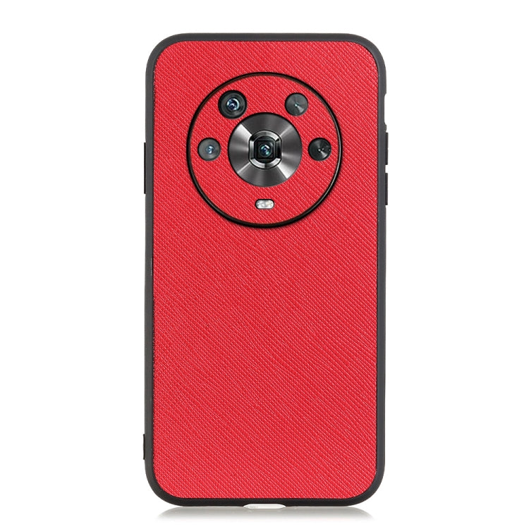 Custodia per telefono in vera pelle con trama incrociata con fori precisi, For Honor Magic4, For Honor Magic4 Pro
