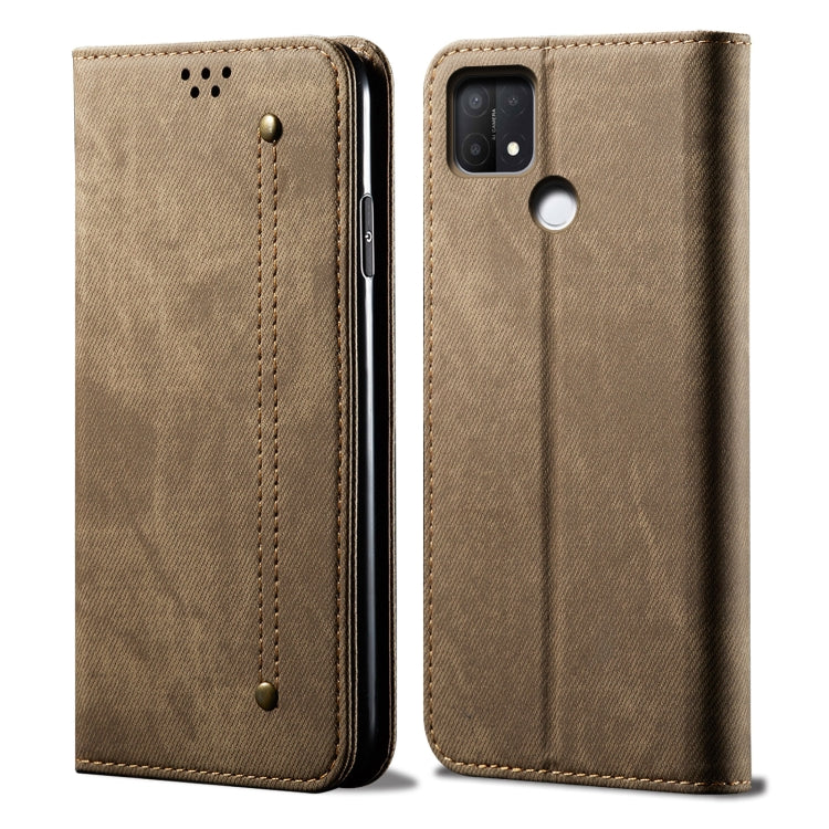 Custodia per telefono in pelle stile casual con trama denim, For OPPO A35 / A15 / A15S, For OPPO Realme C35, For OPPO Realme Q3T / K9S / Realme Q3s, For OPPO Realme 9 Pro, For OPPO Realme 9 Pro+