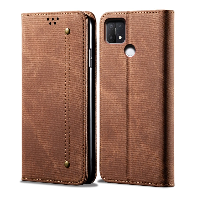 Custodia per telefono in pelle stile casual con trama denim, For OPPO A35 / A15 / A15S, For OPPO Realme C35, For OPPO Realme Q3T / K9S / Realme Q3s, For OPPO Realme 9 Pro, For OPPO Realme 9 Pro+