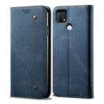 Custodia per telefono in pelle stile casual con trama denim, For OPPO A35 / A15 / A15S, For OPPO Realme C35, For OPPO Realme Q3T / K9S / Realme Q3s, For OPPO Realme 9 Pro, For OPPO Realme 9 Pro+