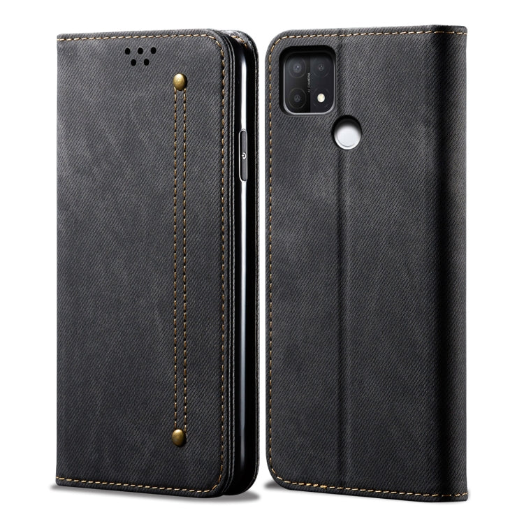 Custodia per telefono in pelle stile casual con trama denim, For OPPO A35 / A15 / A15S, For OPPO Realme C35, For OPPO Realme Q3T / K9S / Realme Q3s, For OPPO Realme 9 Pro, For OPPO Realme 9 Pro+