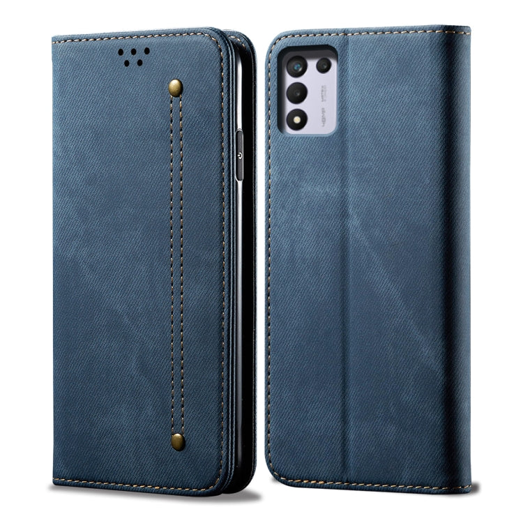 Custodia per telefono in pelle stile casual con trama denim, For OPPO A35 / A15 / A15S, For OPPO Realme C35, For OPPO Realme Q3T / K9S / Realme Q3s, For OPPO Realme 9 Pro, For OPPO Realme 9 Pro+