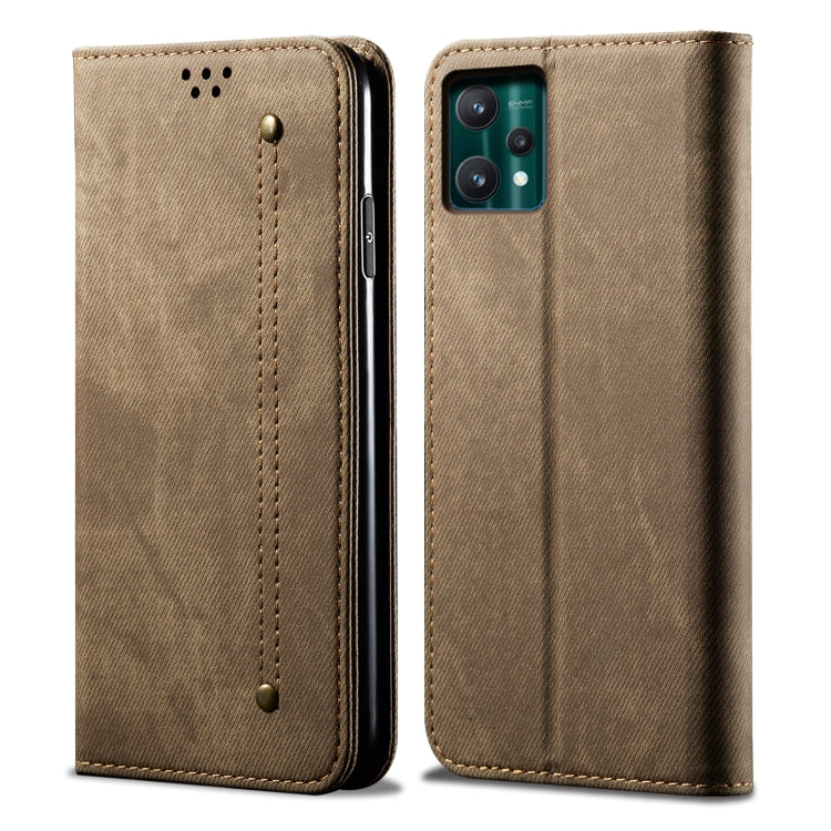 Custodia per telefono in pelle stile casual con trama denim, For OPPO A35 / A15 / A15S, For OPPO Realme C35, For OPPO Realme Q3T / K9S / Realme Q3s, For OPPO Realme 9 Pro, For OPPO Realme 9 Pro+