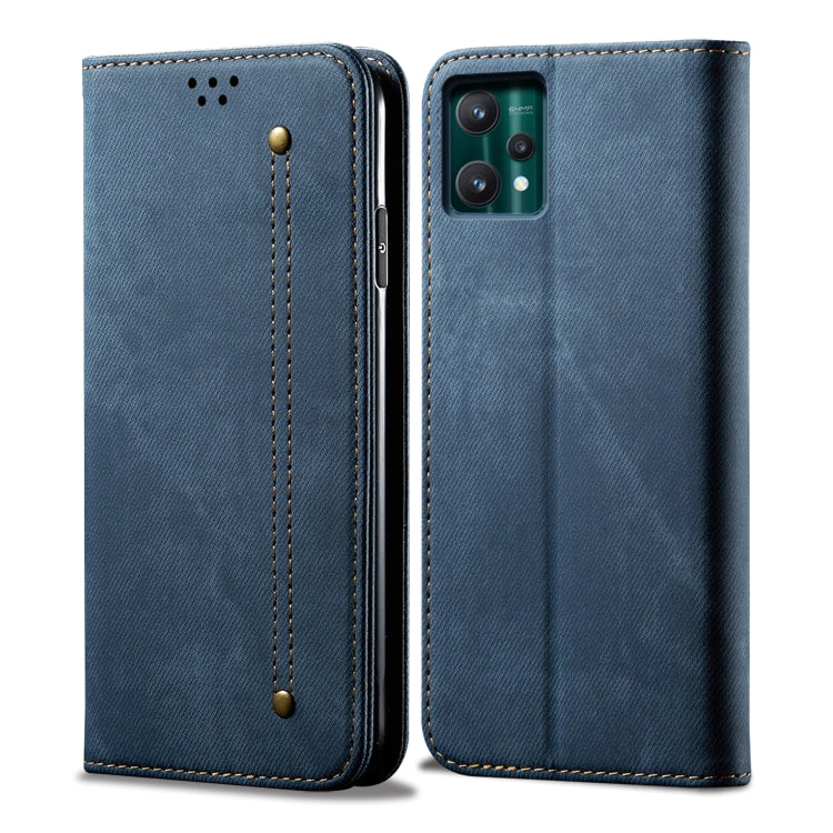 Custodia per telefono in pelle stile casual con trama denim, For OPPO A35 / A15 / A15S, For OPPO Realme C35, For OPPO Realme Q3T / K9S / Realme Q3s, For OPPO Realme 9 Pro, For OPPO Realme 9 Pro+