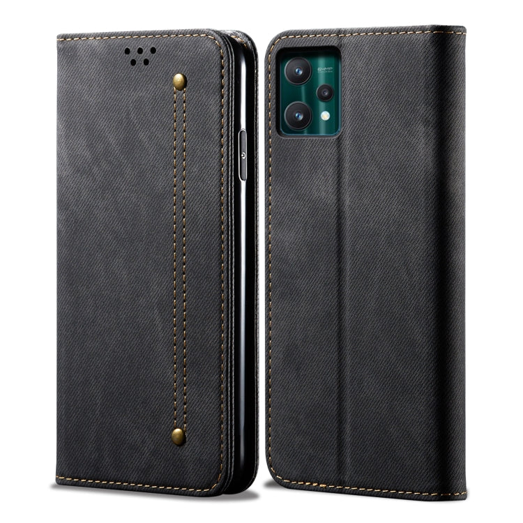 Custodia per telefono in pelle stile casual con trama denim, For OPPO A35 / A15 / A15S, For OPPO Realme C35, For OPPO Realme Q3T / K9S / Realme Q3s, For OPPO Realme 9 Pro, For OPPO Realme 9 Pro+