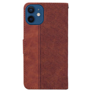 Custodia per telefono in pelle goffrata geometrica, For iPhone 12 / 12 Pro, For iPhone 12 mini, For iPhone 12 Pro Max, For iPhone SE 2022 / SE 2020 / 8 / 7