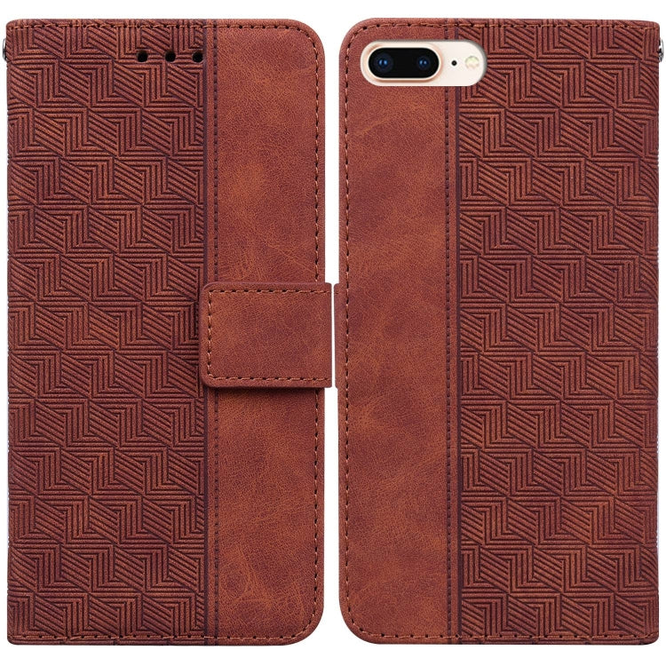 Custodia per telefono in pelle goffrata geometrica, For iPhone 8 Plus / 7 Plus, For iPhone 11, For iPhone 11 Pro, For iPhone 11 Pro Max