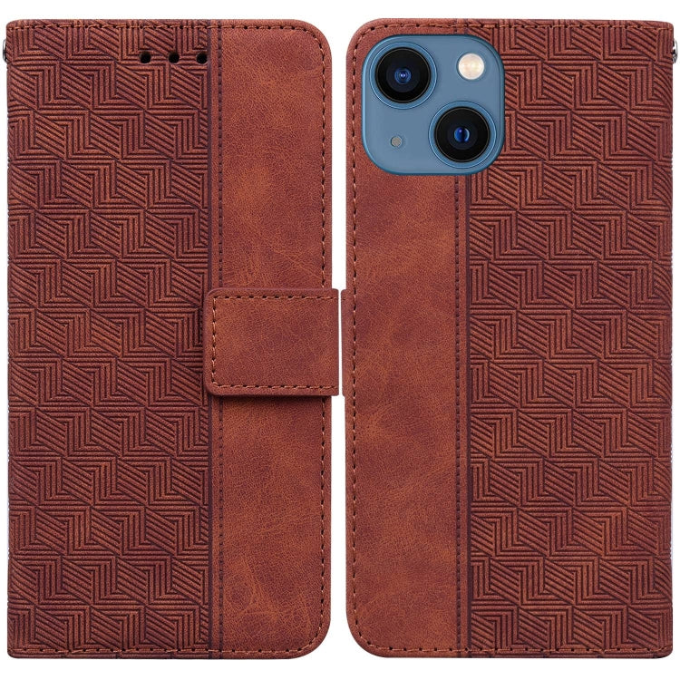 Custodia per telefono in pelle goffrata geometrica, For iPhone 13, For iPhone 13 mini, For iPhone 13 Pro, For iPhone 13 Pro Max