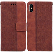 Custodia per telefono in pelle goffrata geometrica, For iPhone XS / X, For iPhone XR, For iPhone XS Max