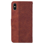 Custodia portafoglio in pelle goffrata per iPhone XR