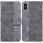 Custodia portafoglio in pelle goffrata per iPhone XR