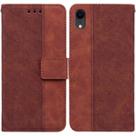 Custodia portafoglio in pelle goffrata per iPhone XR