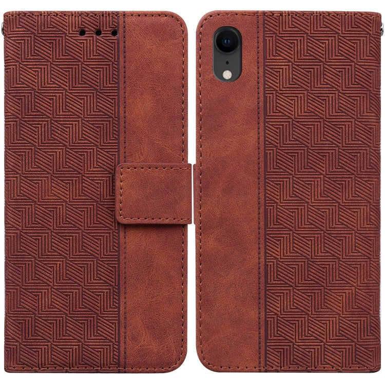Custodia portafoglio in pelle goffrata per iPhone XR