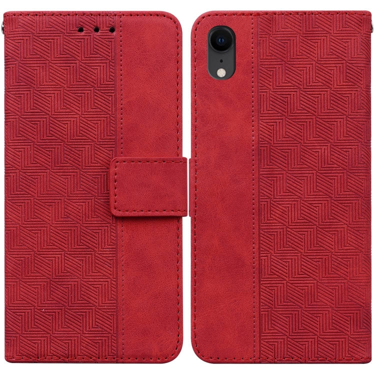Custodia portafoglio in pelle goffrata per iPhone XR