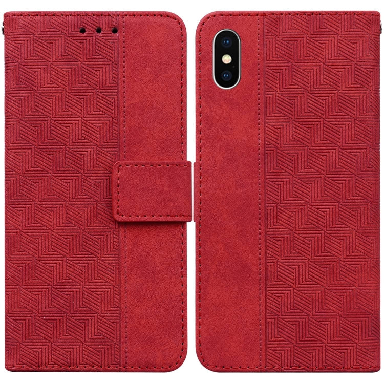 Custodia portafoglio in pelle goffrata per iPhone XR