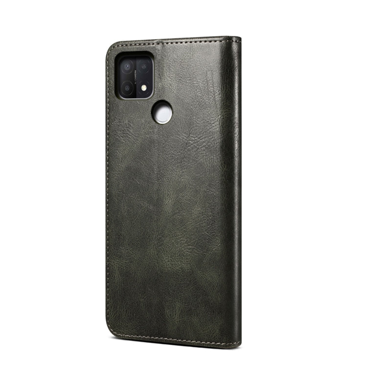 Custodia per telefono in pelle a conchiglia orizzontale con struttura a cavallo pazzo cerato semplice con slot per schede e supporto, For OPPO A35 / A15 / A15S, For OPPO Realme C35, For OPPO Realme Q3T / K9S / Realme Q3s, For OPPO Realme 9 Pro         ...